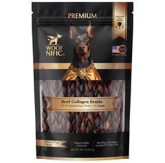 Woof Nific Braided Beef Collagen Chews