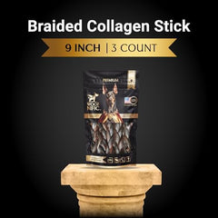 Woof Nific Braided Collagen Sticks for Dogs – Natural Beef Chew
