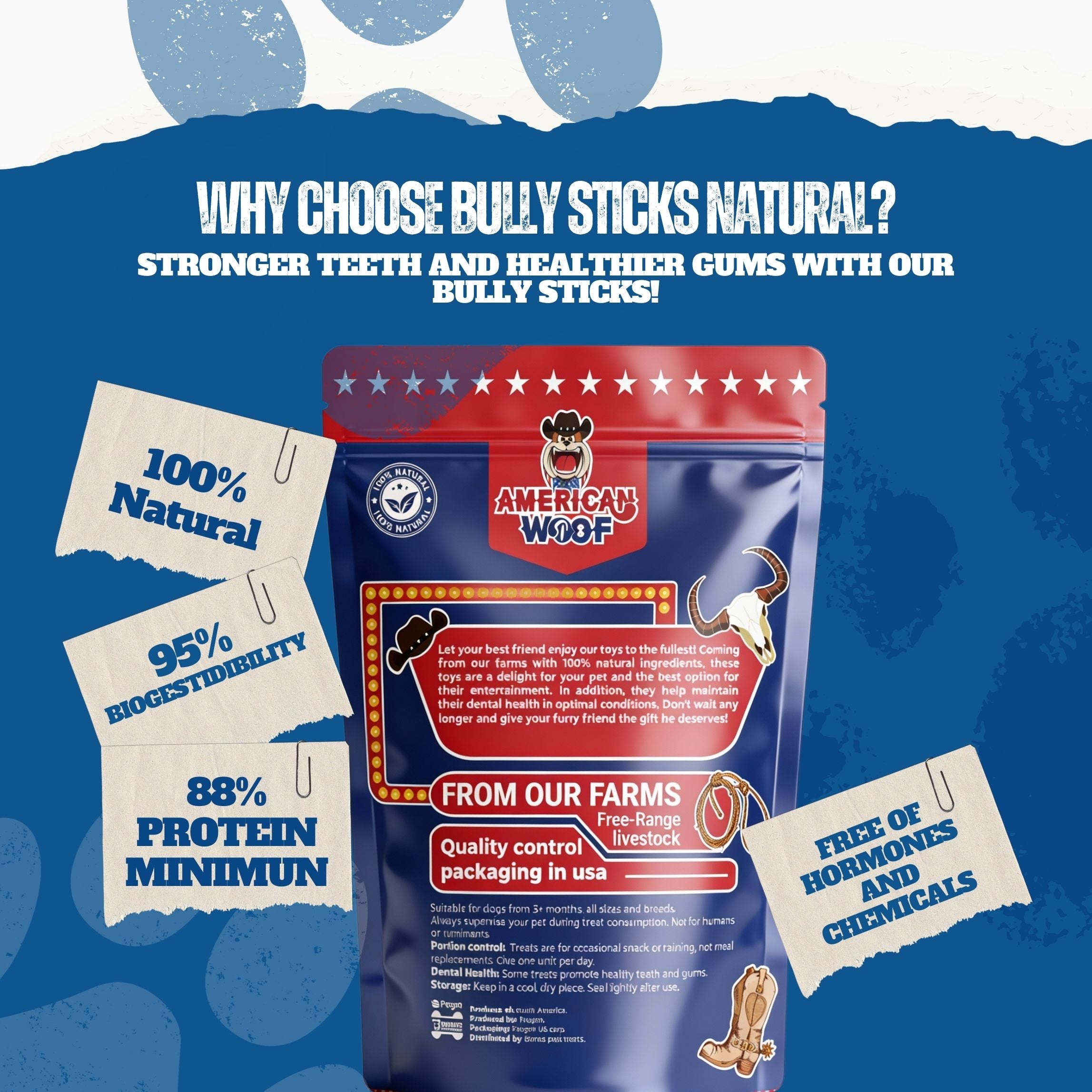 Natural Beef Bully Stick Dog Chew – High Protein Dental Treat