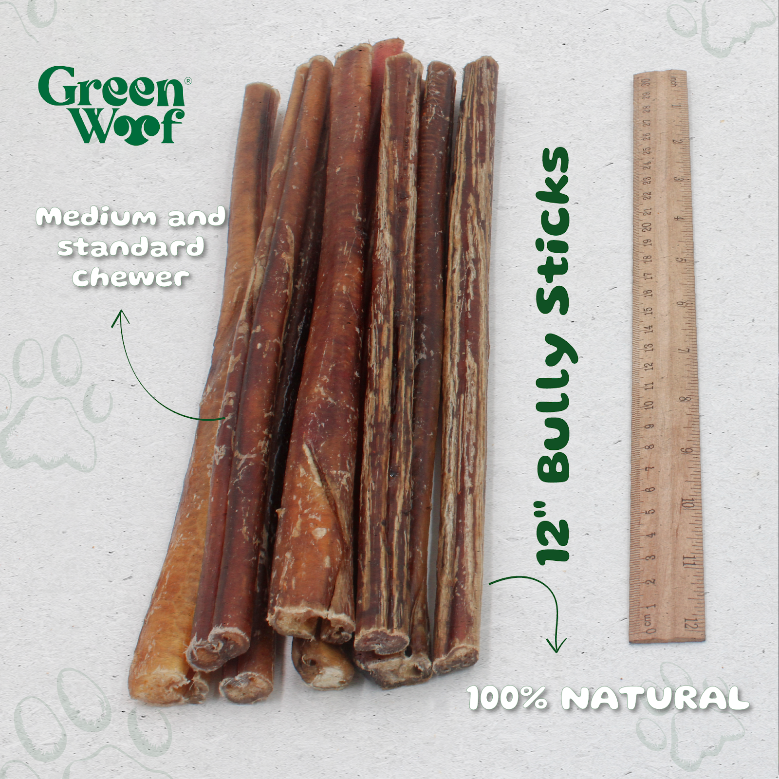 Straight Bully Sticks Natural Dog Chews