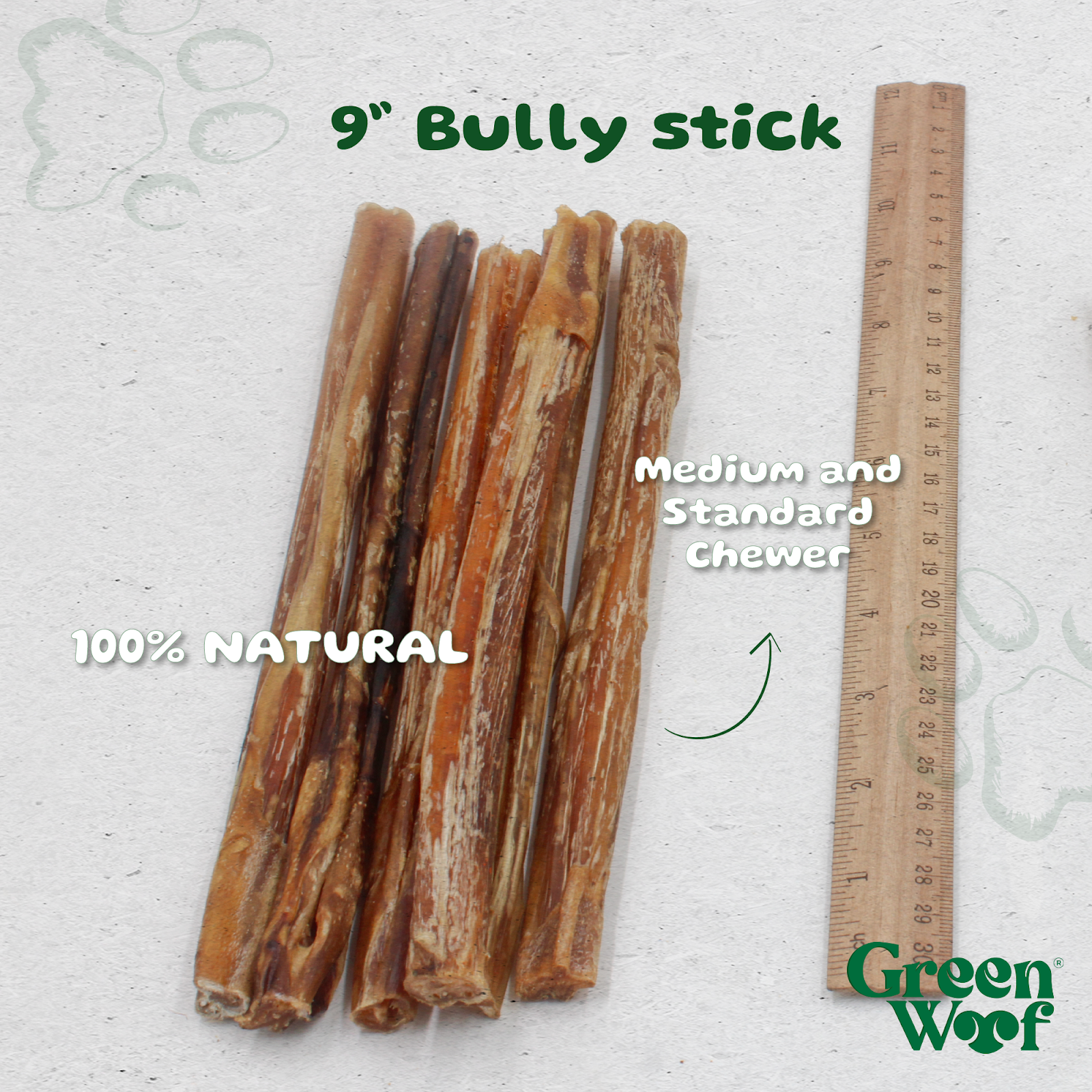Straight Bully Sticks Natural Dog Chews
