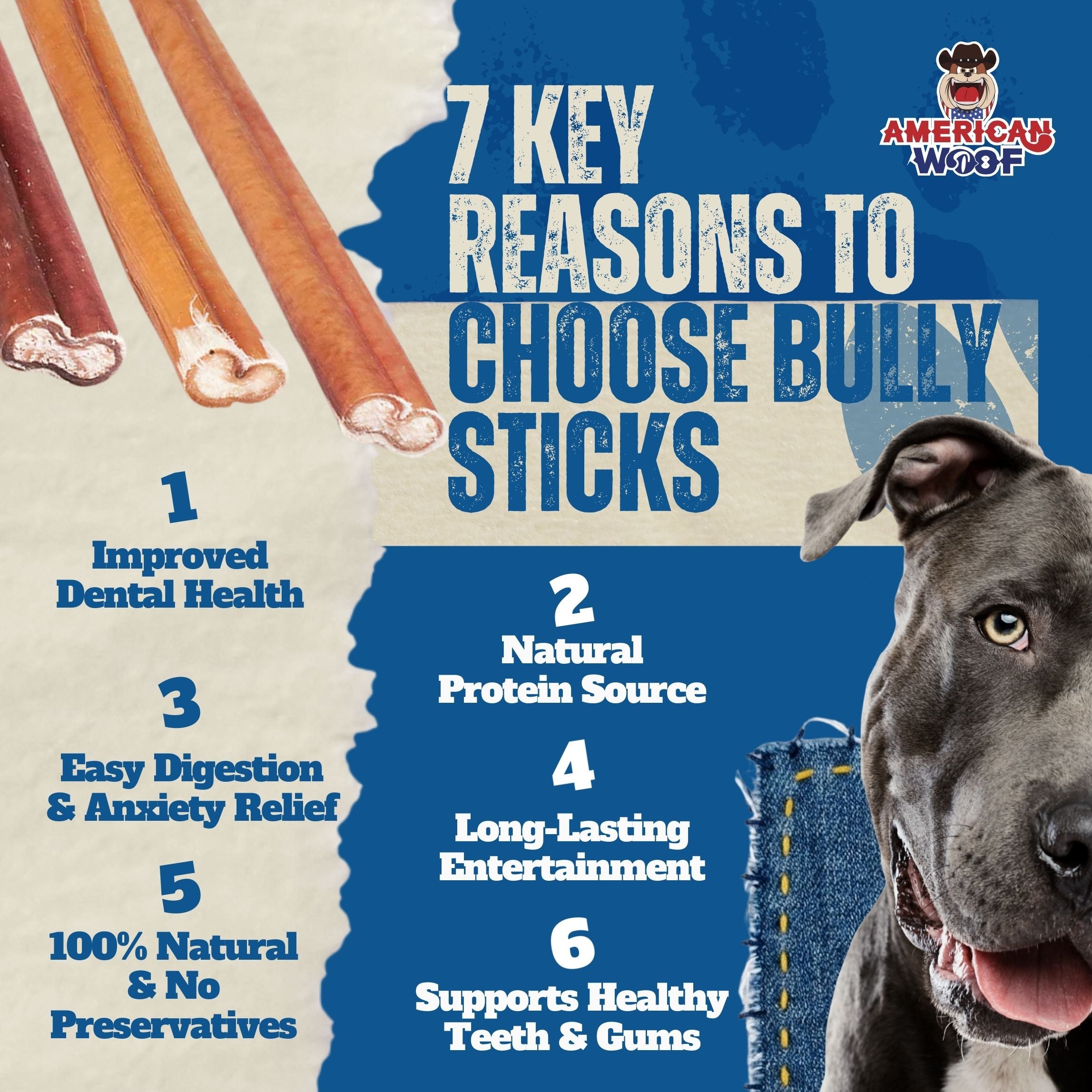Natural Beef Bully Stick Dog Chew – High Protein Dental Treat