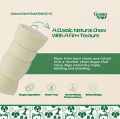 Green Woof Beef Cheek Rolls for Dogs