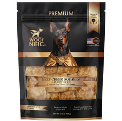 Woof Nific Premium Beef Cheek Squares 4x4