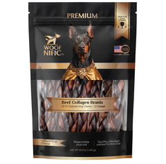 Woof Nific Braided Beef Collagen Chews