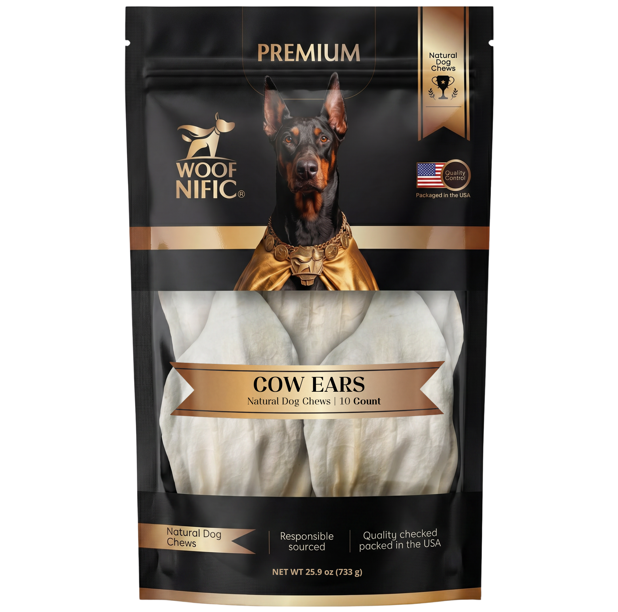 Woof Nific Whole Cow Ears for Dogs