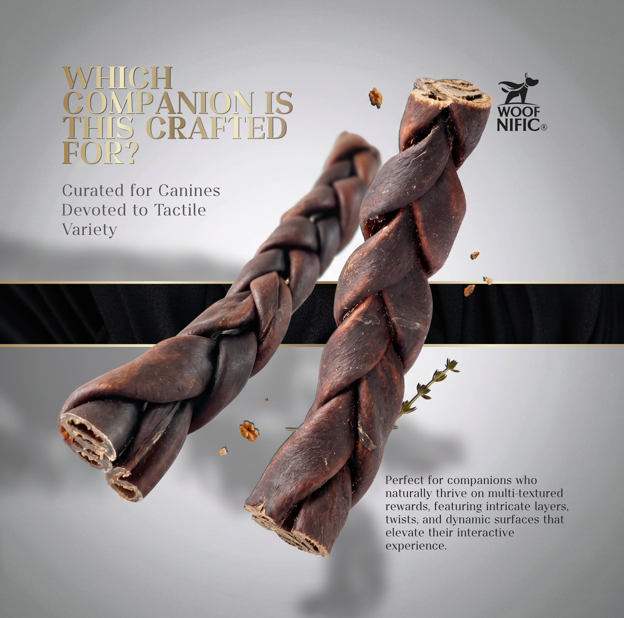 Woof Nific Braided Beef Collagen Chews