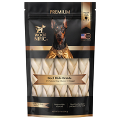 Woof Nific Beef Hide Chews 6"