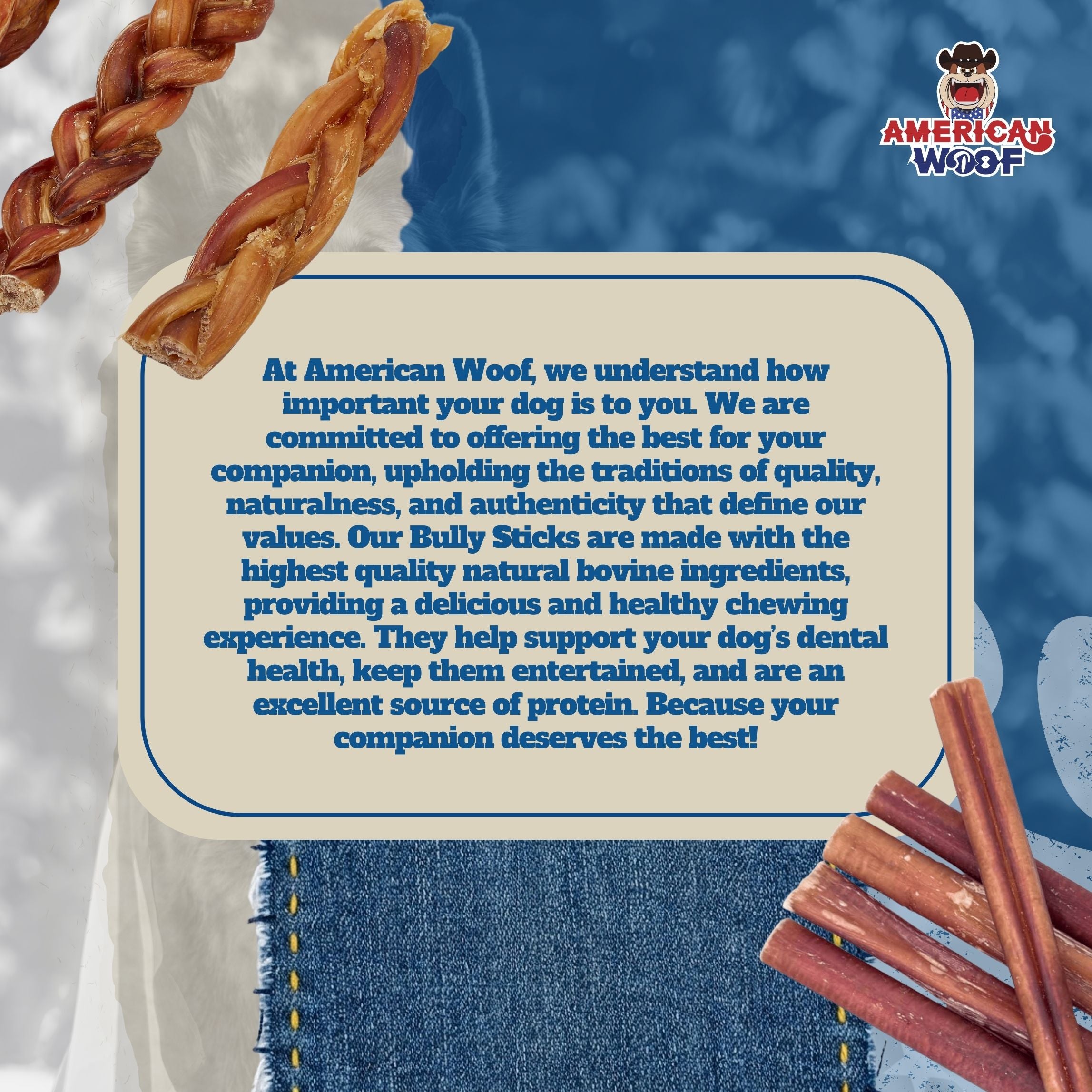 Natural Beef Bully Stick Dog Chew – High Protein Dental Treat