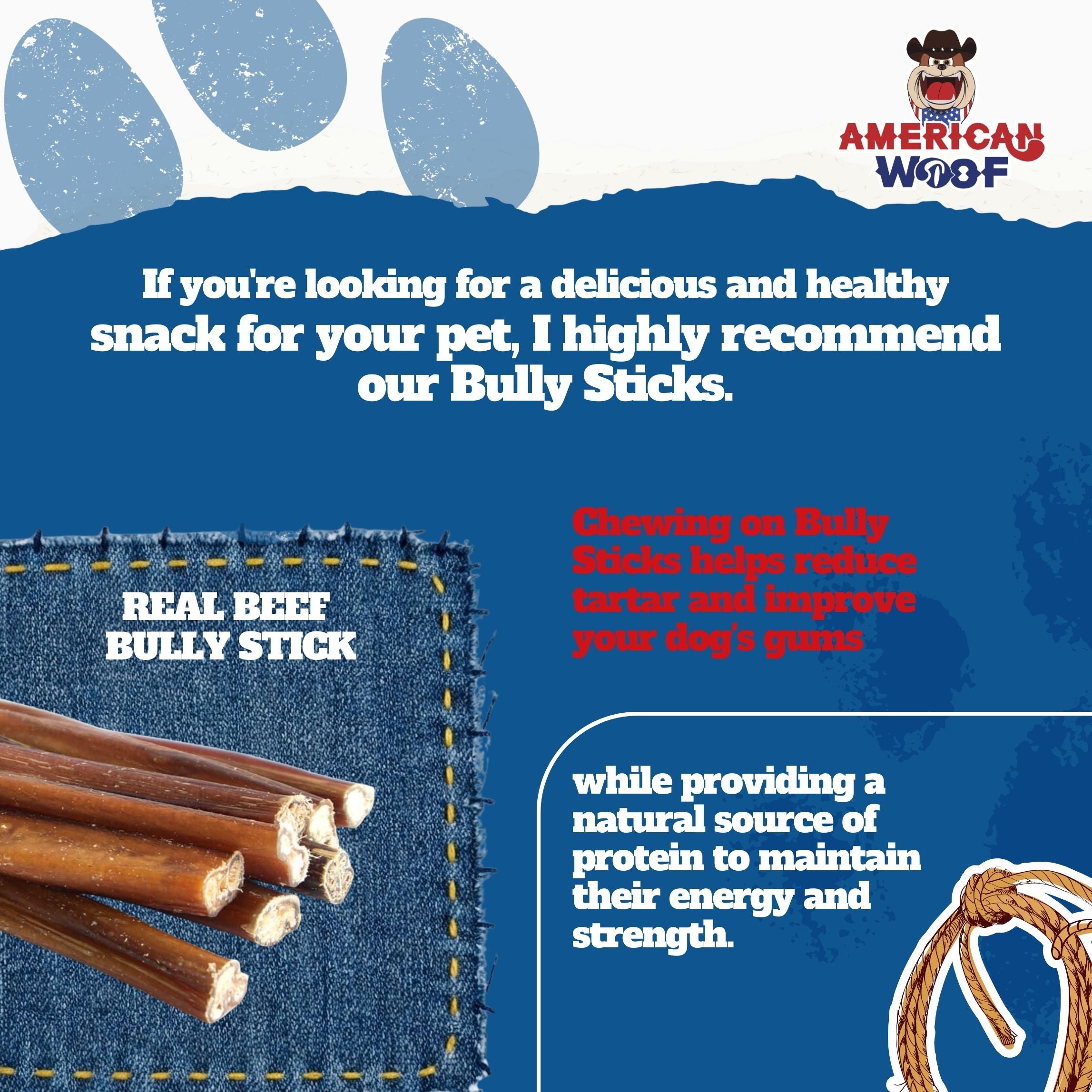 Natural Beef Bully Stick Dog Chew – High Protein Dental Treat