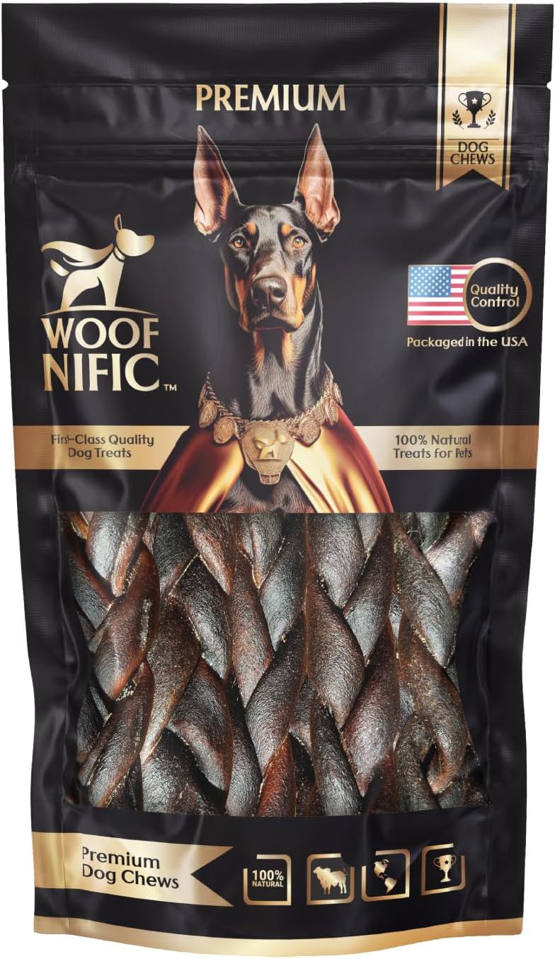 Braided Beef Collagen Dog Chews, 6" – 3 or 7 Pack