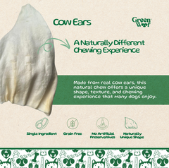 Green Woof Whole Cow Ears for Dogs
