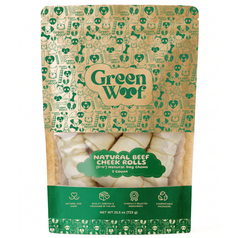 Green Woof Natural Beef Cheek Rolls 5-6 inch 5 count front